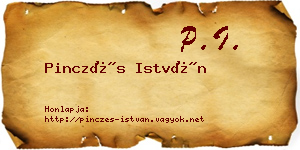Pinczés István névjegykártya